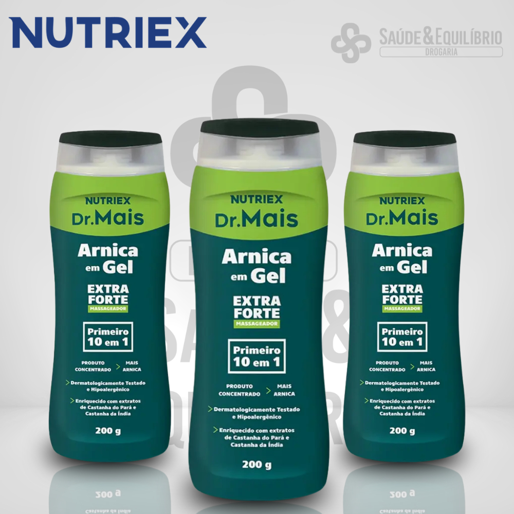 Gel de Arnica Dr Mais Nutriex  Extra Forte Massageador Alívio Muscular Musculo adulto idoso 200g