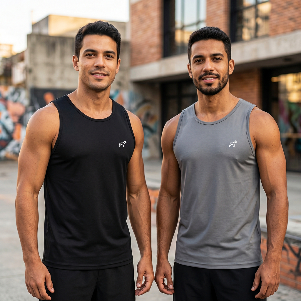 Kit 2 Regata Dry Fit Masculina Esporte Academia Treino Lisa Parvori