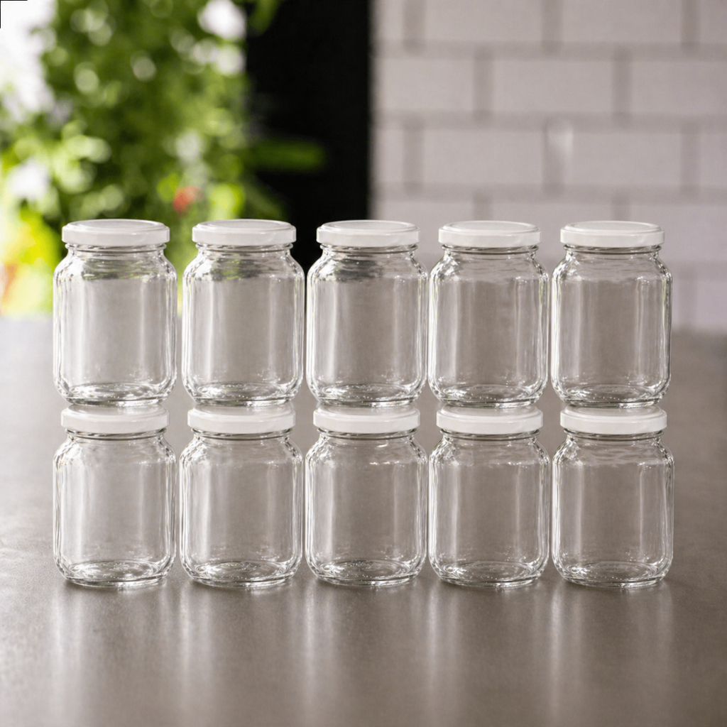 10 Potes De Vidro Conserva 600ml + Tampas Metálicas | Pote Para Mel, Doces Caseiros, Geleias