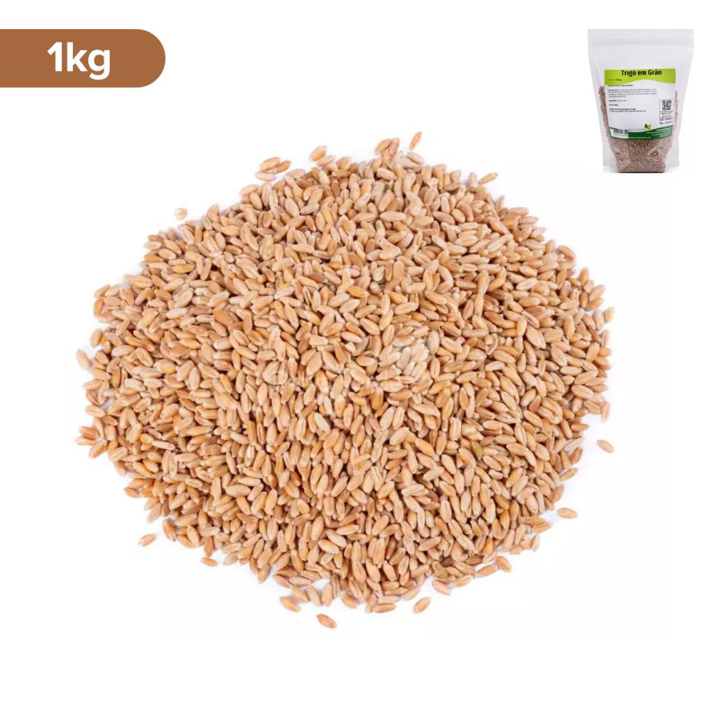 Trigo Em Grão 1kg Relva Verde Integral Cru Para Saladas Sopas Kibe Pães Receitas Doces E Salgadas