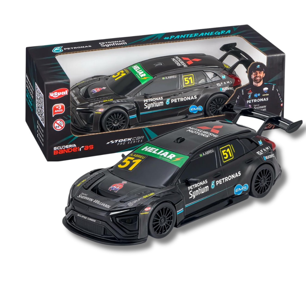 Miniatura Stock Car 1:30 Átila Abreu Mitsubishi Eclipse Cross Pneu Emborrachado Modelo 51