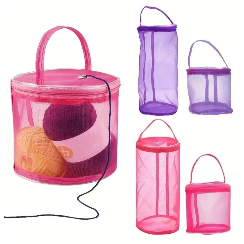Bolsa portátil para novelos / linhas crochê e tricô
