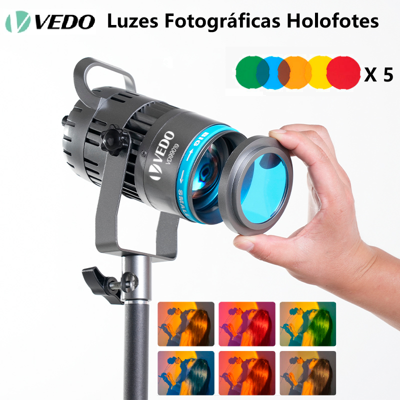 VEDO Fotografia LED Luz Profissional Destaque Com Peças de Cinco Cores Para Studio Photo Iluminação