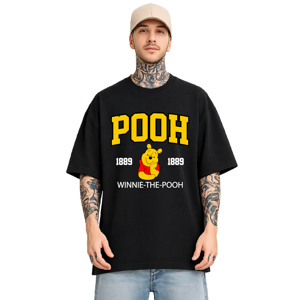 Camiseta Pooh Oversized 582 Unissex - Fofa, Moderna, Confortável, Versátil, para o seu Uso Diário