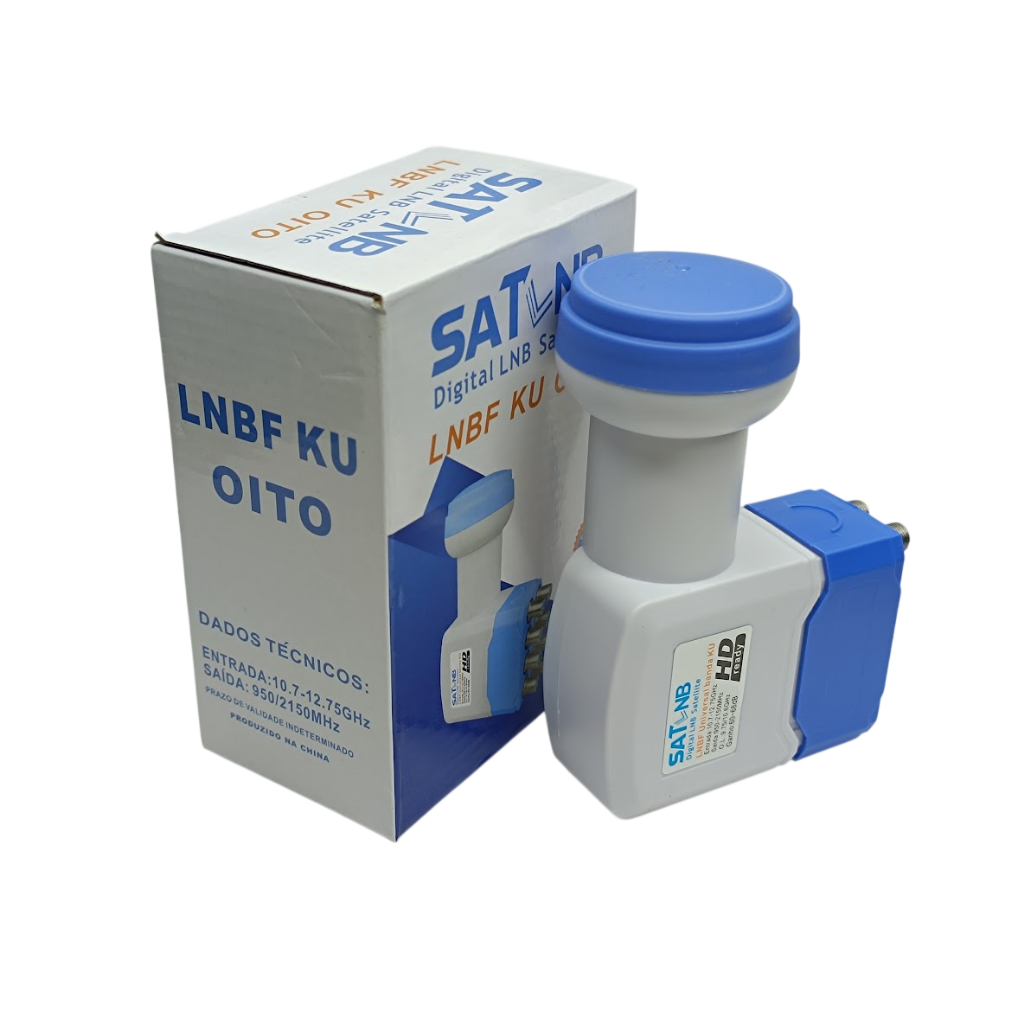 Lnb 8 saidas Universal Satlnb hd 4k alto Ganho 68db 0,3db novo