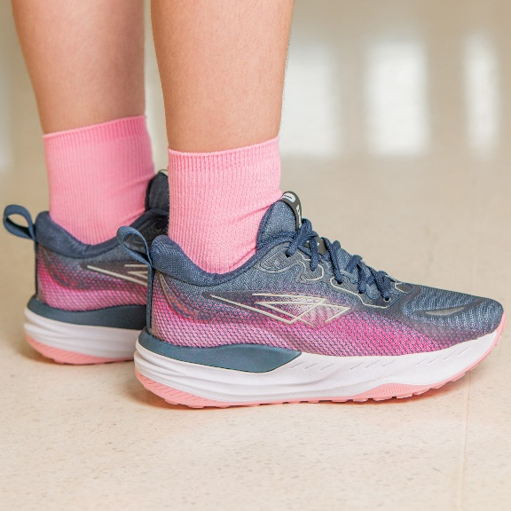 Tênis Infantil Esportivo Feminino Confortável Leve Original Sapato Menina Marinho/Pink