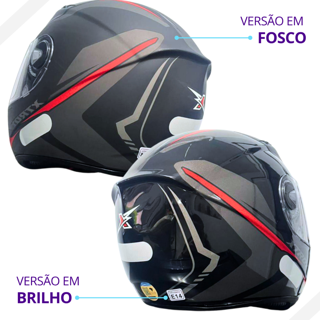 Capacete Ebf Xtroy Drone Óculos Interno Moto Preto Narigueira — imagem 2 de 2