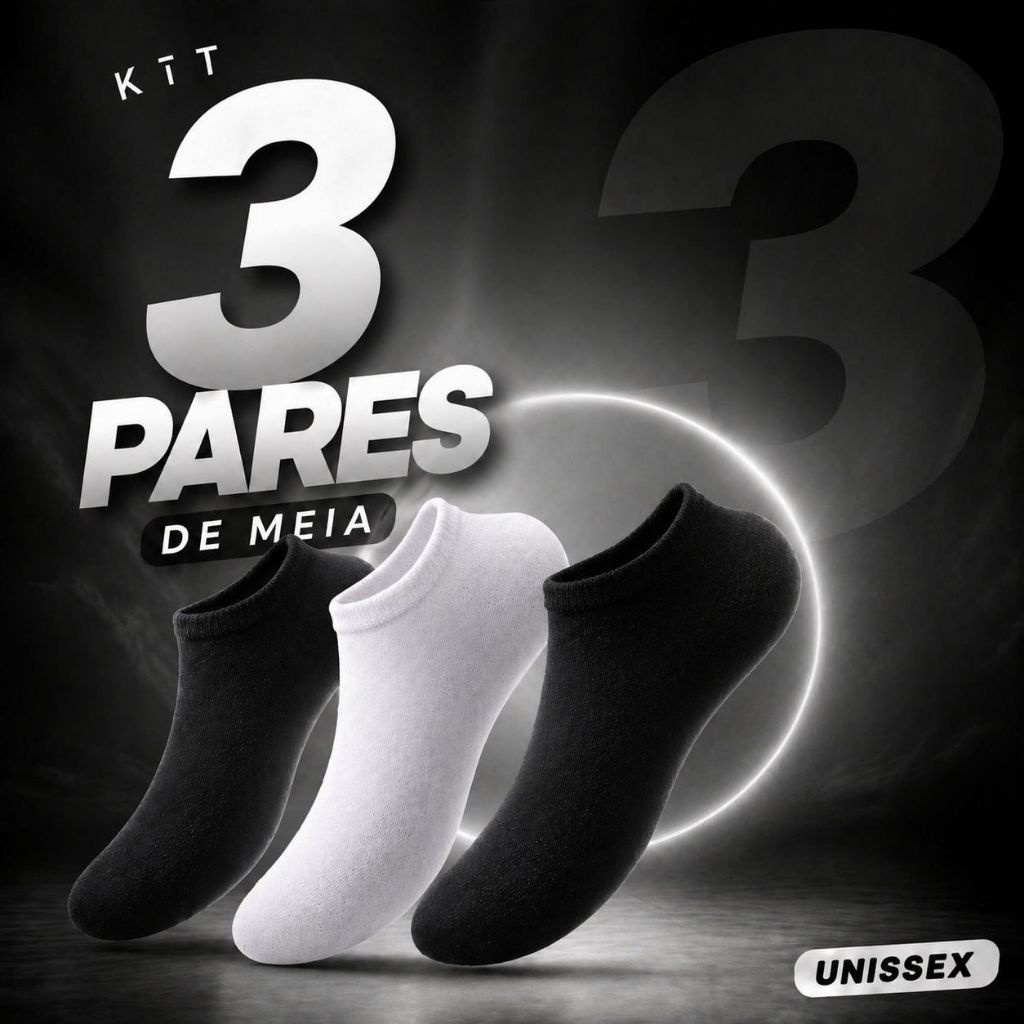 Meia Soquete Unissex Cano Curto Kit 3 6 12 18 Pares Algodão Respirável Conforto Máximo Meia Básica