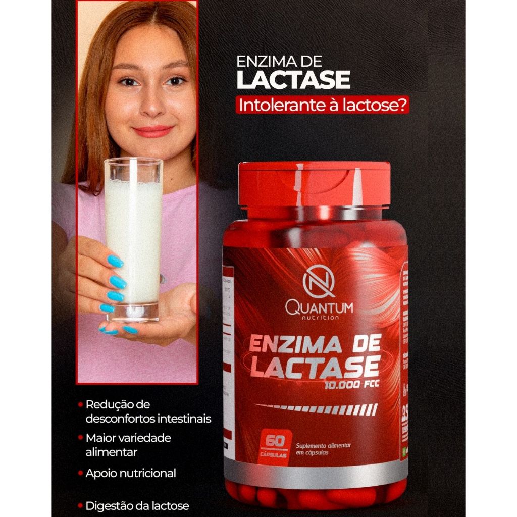 Enzima Lactase Intolerância Lactose Suplemento Alimentar Quantum Nutrition
