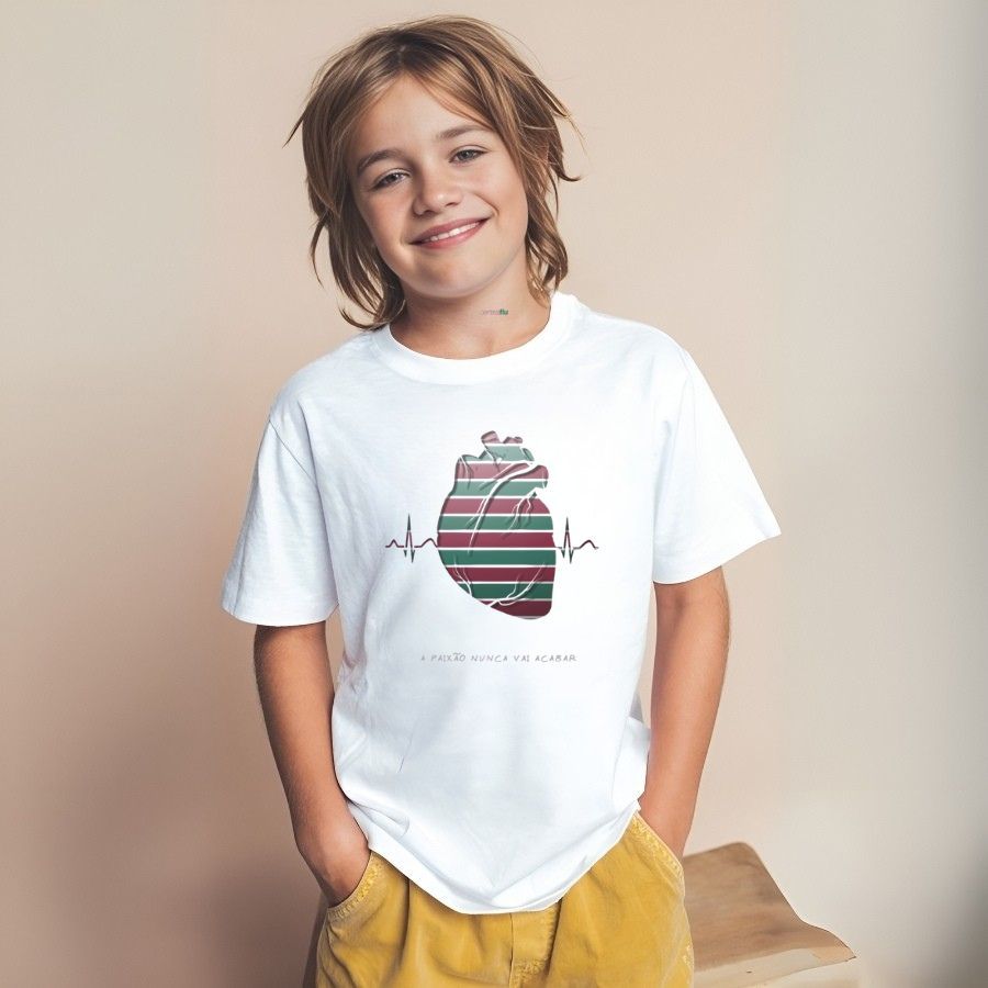 Camisa Do Fluminense Infantil Coração Fluminense - Camiseta Do Fluzao