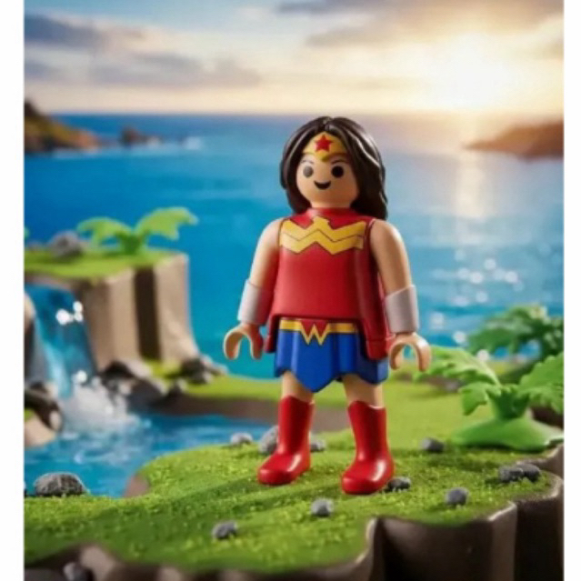 Miniatura Mulher Maravilha Playmobil Kinder Ovo - Detalhada e Compacta, Ideal para Colecionadores