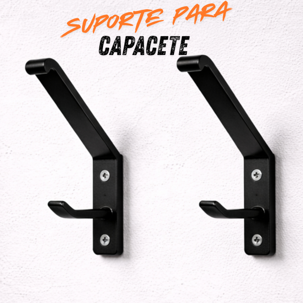 Kit 2 Suportes De Parede Para Capacete E Jaqueta Organizador Acompanha  Buchas E Parafusos