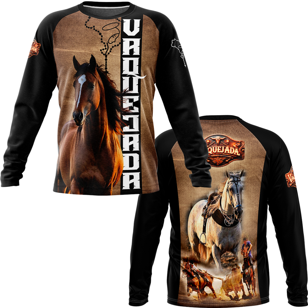 Camisa Camiseta Vaquejada MANGA LONGA ProteçãoUV #001 Personalizada Comitiva 2026