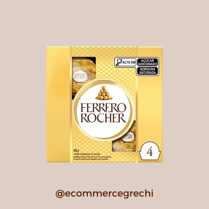 Bombom Ferrero Rocher T4 - Kit c/5 ou 10 Unidades