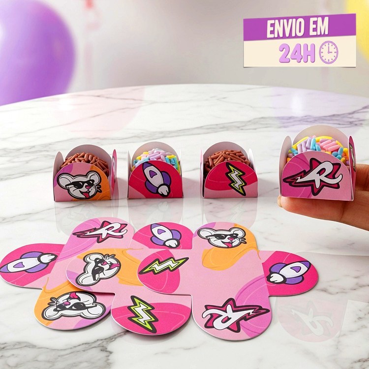 Forminhas de docinhos Turma dos Rosas - Forminha de doces - Forminha de brigadeiro - Aniversário - Festa Infantil