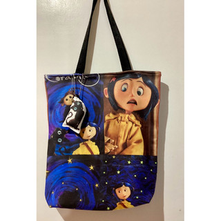 Bolsa sacola de ombro Coraline anime bolsa estilo ecobag fofinha estampa total envio imediato