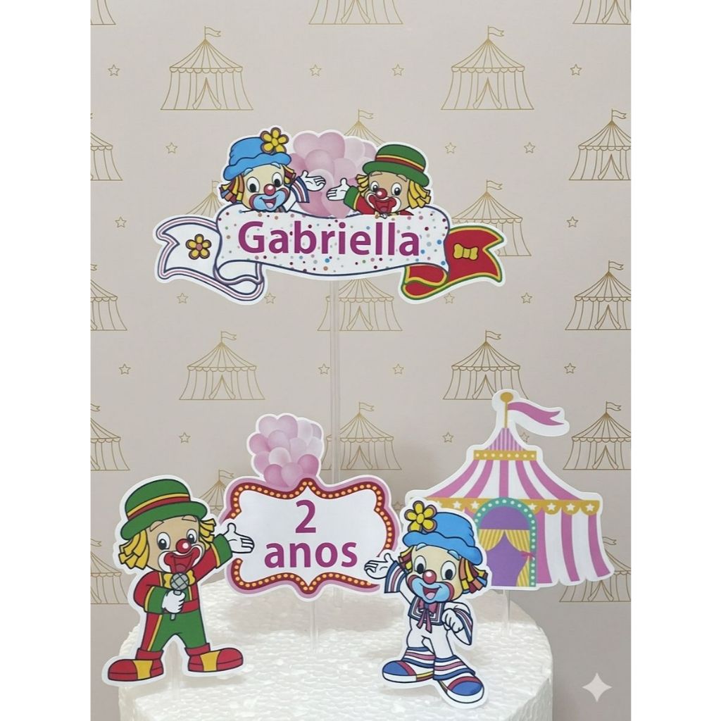 Envio Imediato Topo de Bolo Topper de bolo Personalizado Nome e Idade Patati Patata aniversário Rosa