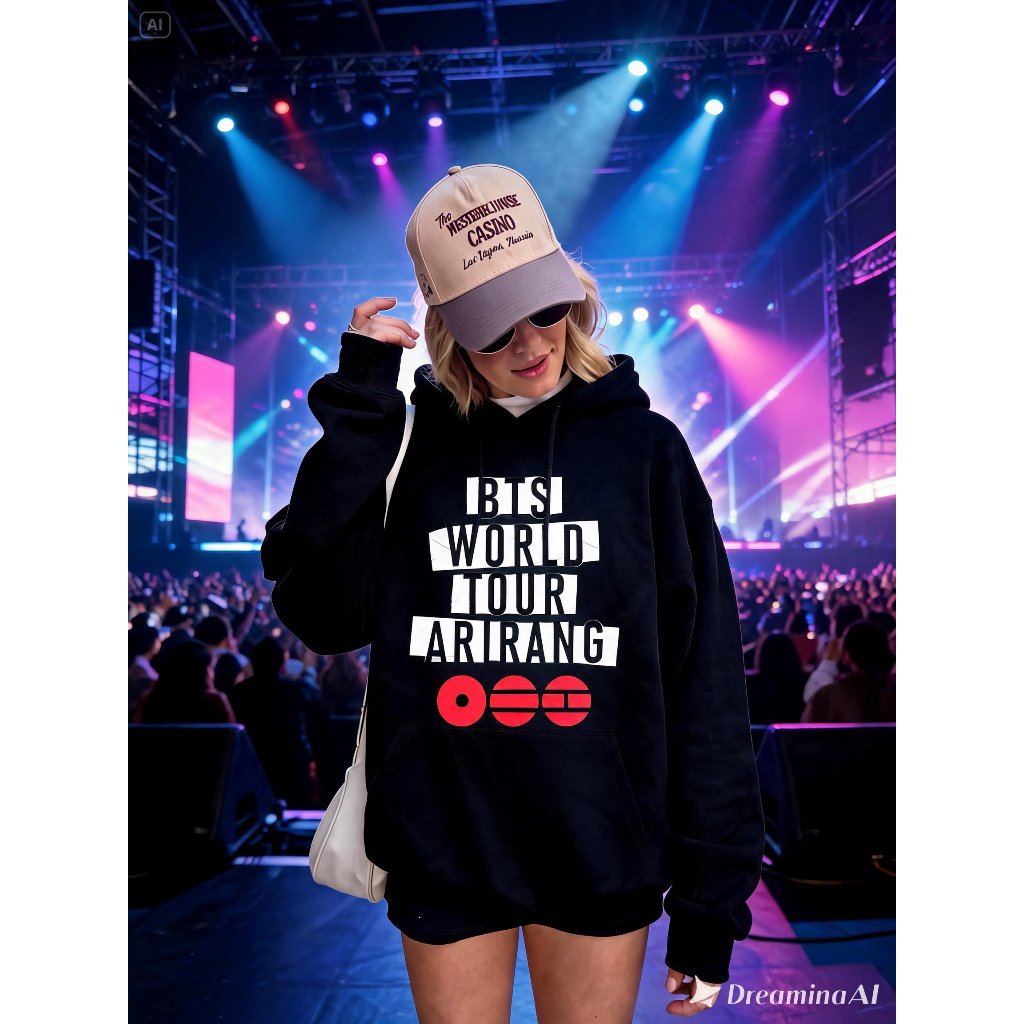Blusa de Frio Moletom Canguru com Capuz BTS World Tour Arirang Grupo Bts Kpop Unissex