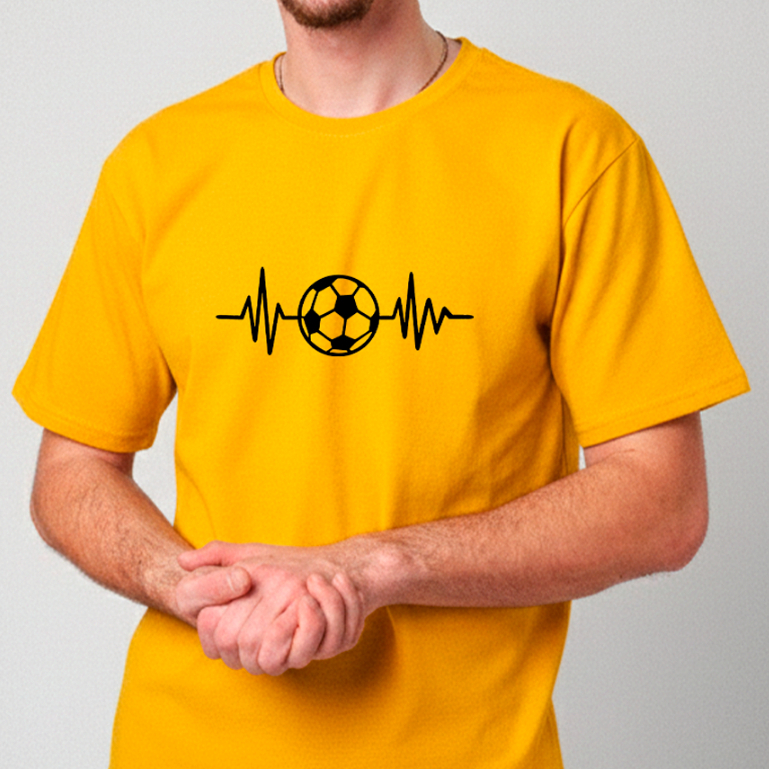 Camiseta Bola de Futebol Batimento Streetwear 100% Algodão Unissex Conforto Qualidade Copa do Mundo