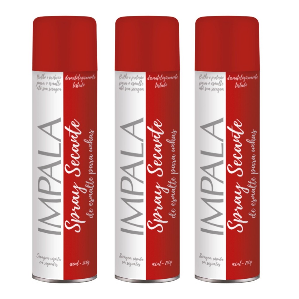 Impala Spray Secante De Esmalte 400ml Kit 3un