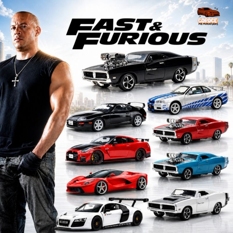 Miniatura de ferro Velozes e Furiosos Super Charger Supra Fricção Metal Diecast Coleção Presente