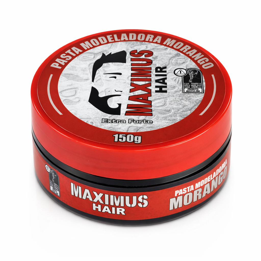 Kit 3 Pomadas Morango Maximus Hair Atacado para Barbearia