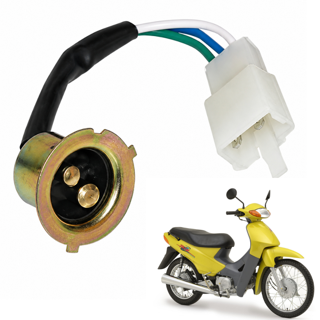 Soquete Farol Biz 100 1998 a 2005 Bocal Lâmpada Chicote Farol Moto Completa