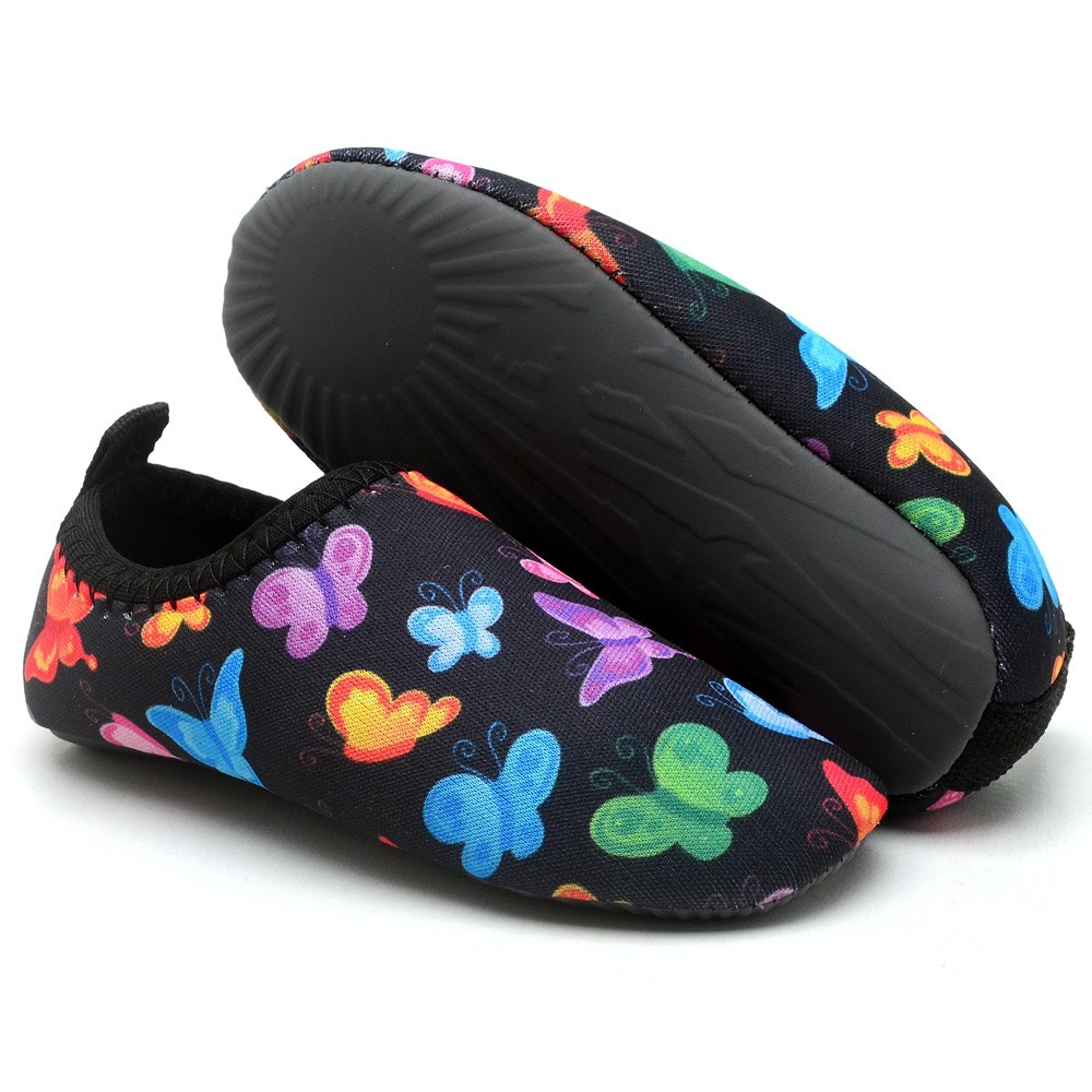 Sapatilha Borboleta Antiderrapante A Neoprene Sapato Aquático De Criança Infantil Calce Fácil