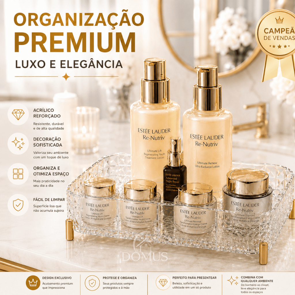 Caixa de armazenamento Acrílico Organizador de Maquiagem Cosméticos Perfumes Cesto Transparente Luxo