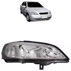 Farol Dianteiro Astra 1998 1999 2000 2001 2002 Máscara Cromada Foco Duplo Lente Lisa Acrilico