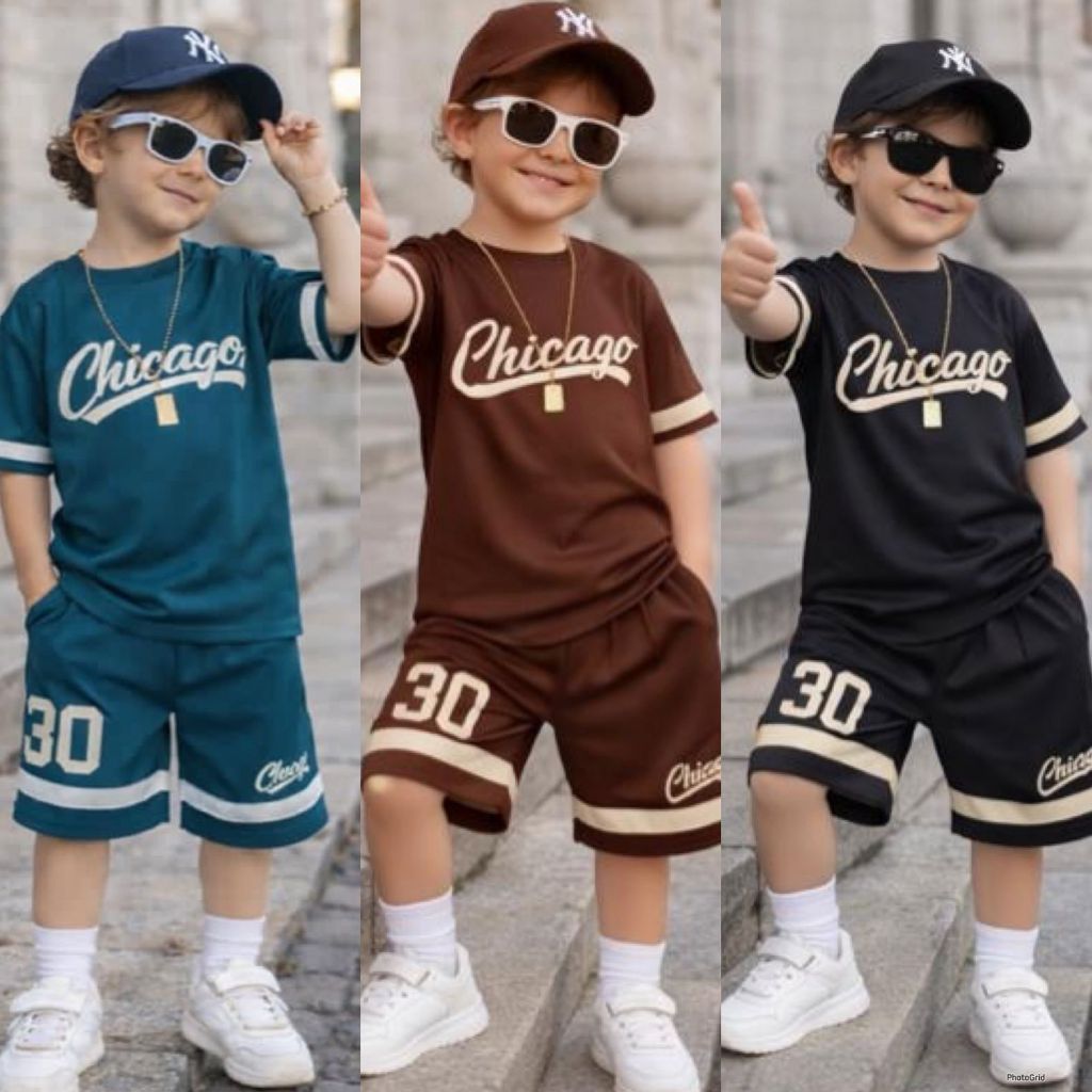 Conjunto Infantil De Menino Verão Bermuda e Camisa Dry Fit 2 ao 12 Anos