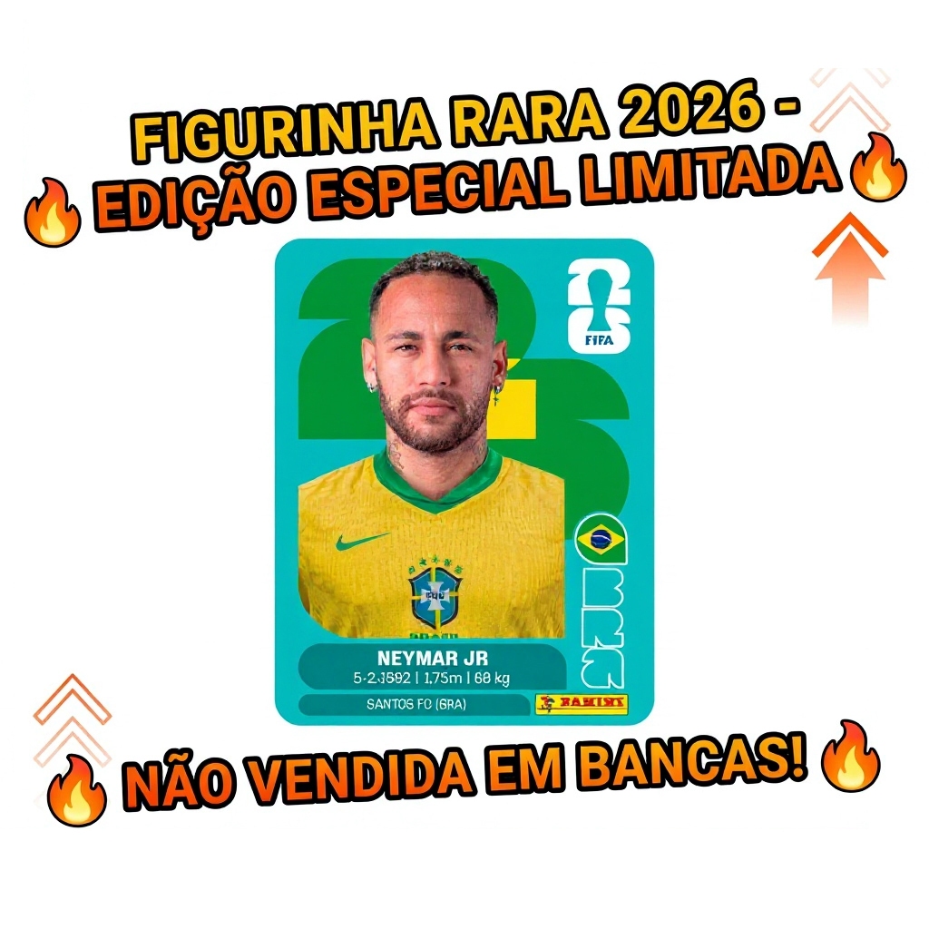 Figurinha Copa do Mundo 2026 EUA  Neymar JR Especial 2026 – Laminada, Edição Alternativa