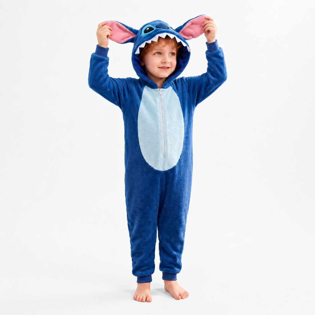 Pijama Kigurumi Infantil Personagens Fantasia Alien Azul