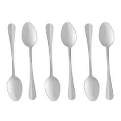Conjunto 6 Colheres para Sobremesa Positano Lyor Aço Inox 16cm Colherinha Doce Bolo Torta Talheres Mesa Posta Café Festa