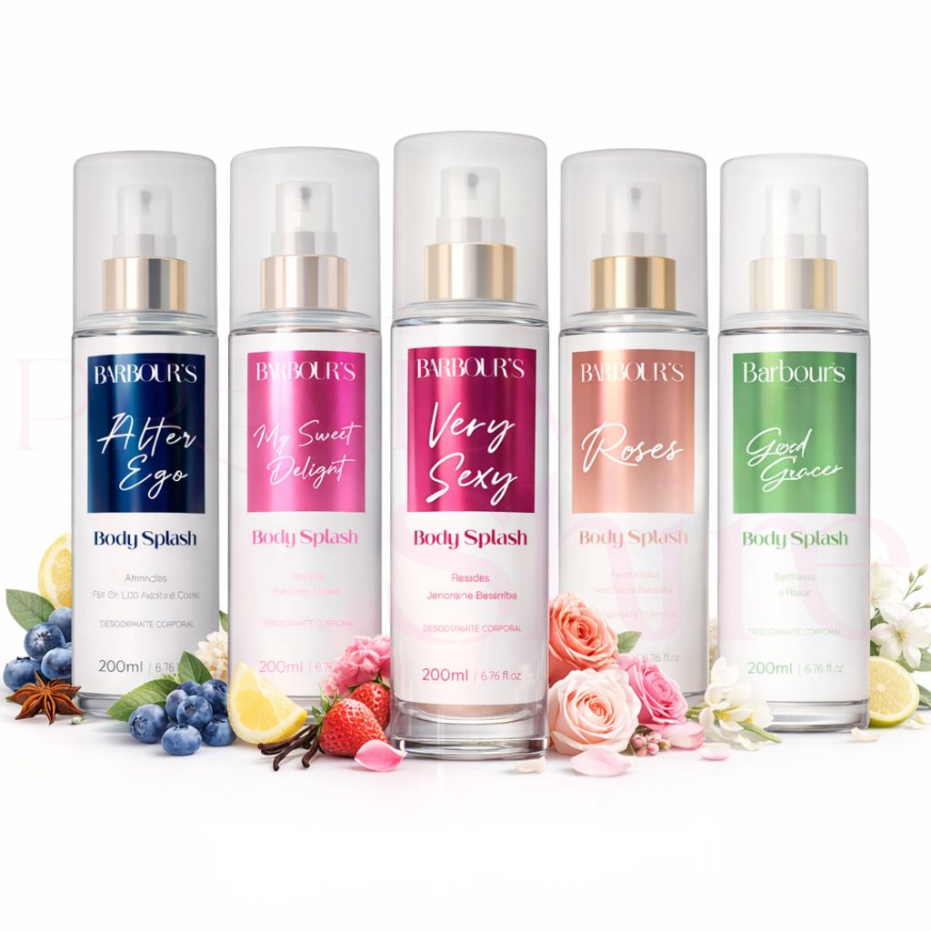 Body Splash Barbour's Beauty 200ml Corporal Perfumado - Roses, Very Sexy, Delight, Good Graces