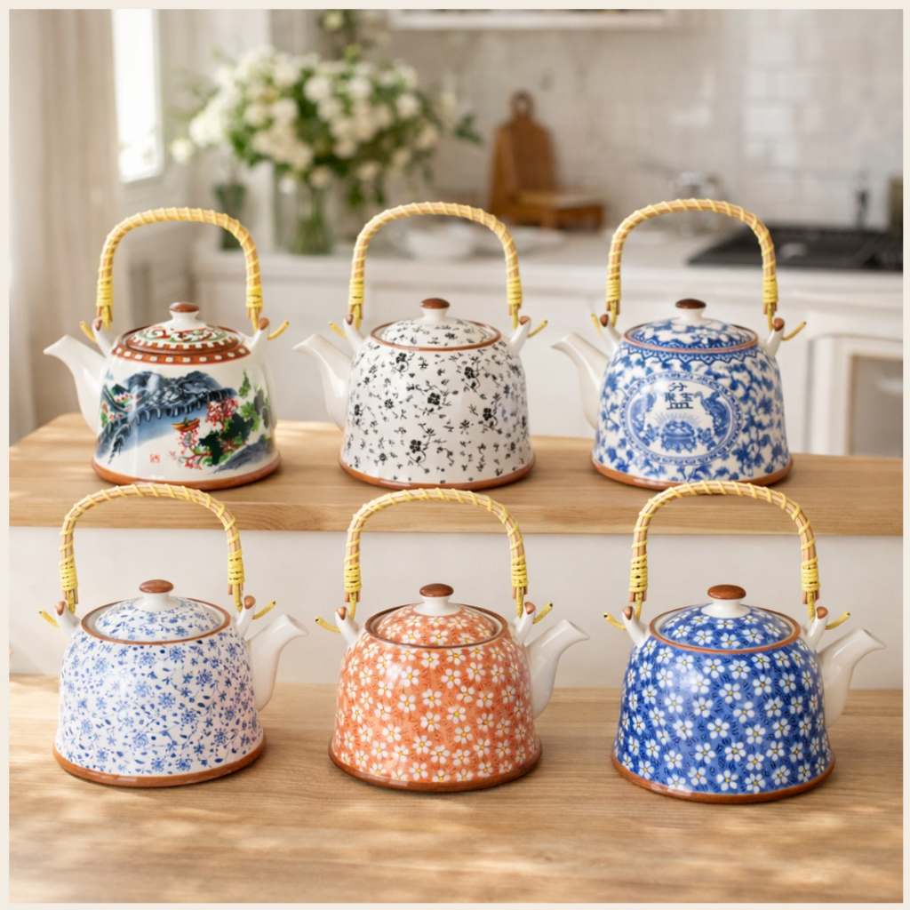 Chaleira infusor Bule Cerâmica Retrô vintage Com Peneira Coador Para Chá decoração