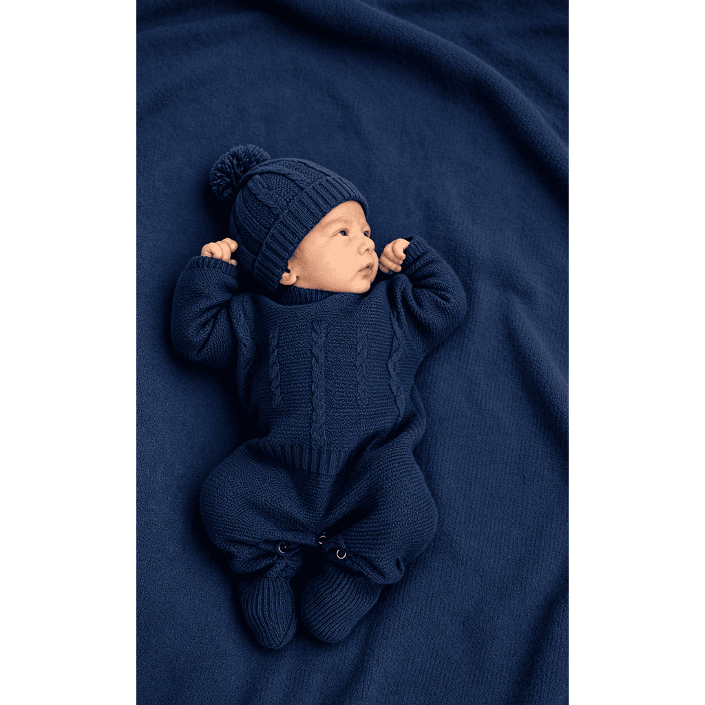 Touca Infantil Tricot com Detalhe em Trança Quentinha RN Gorro