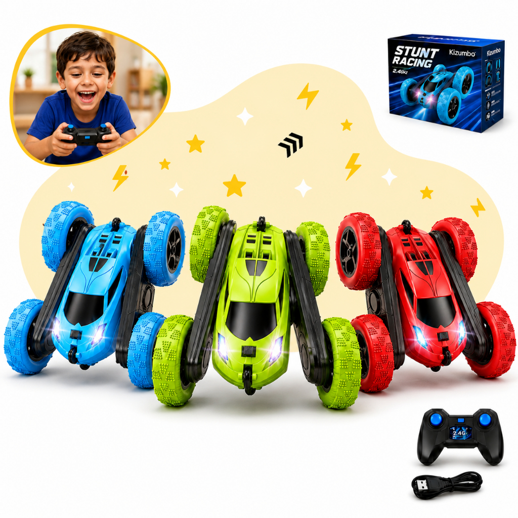 Carrinho De Controle Remoto 4x4 Pirueta Giro 360º Brinquedo Recarregável Maluco Com Luzes Kizumba