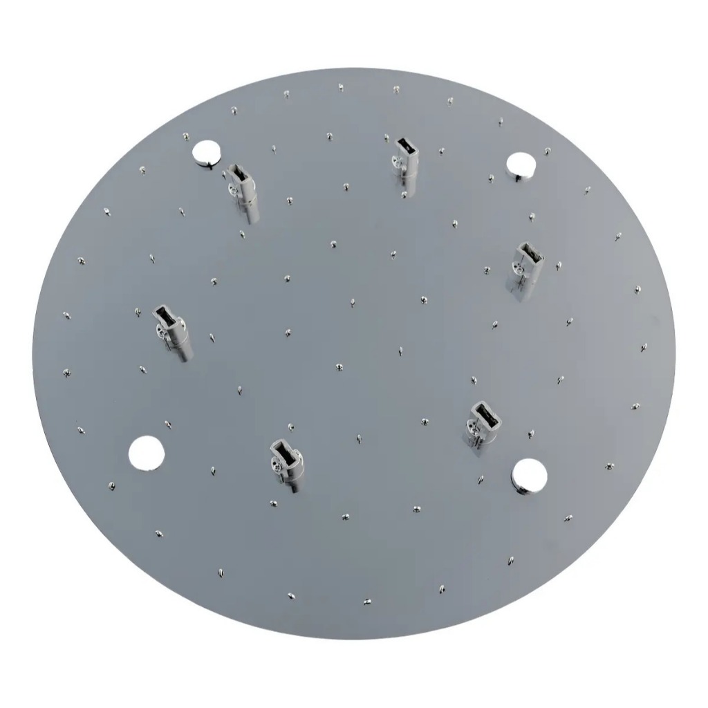 Base Canopla Redonda Inox 60 cm Para Fabricação de Lustre 127 Pêndulos
