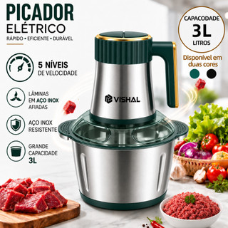 3 Litros Picador Triturador 110V e 220V De Alimentos Carne Mixer Elétrica Processador Cozinha