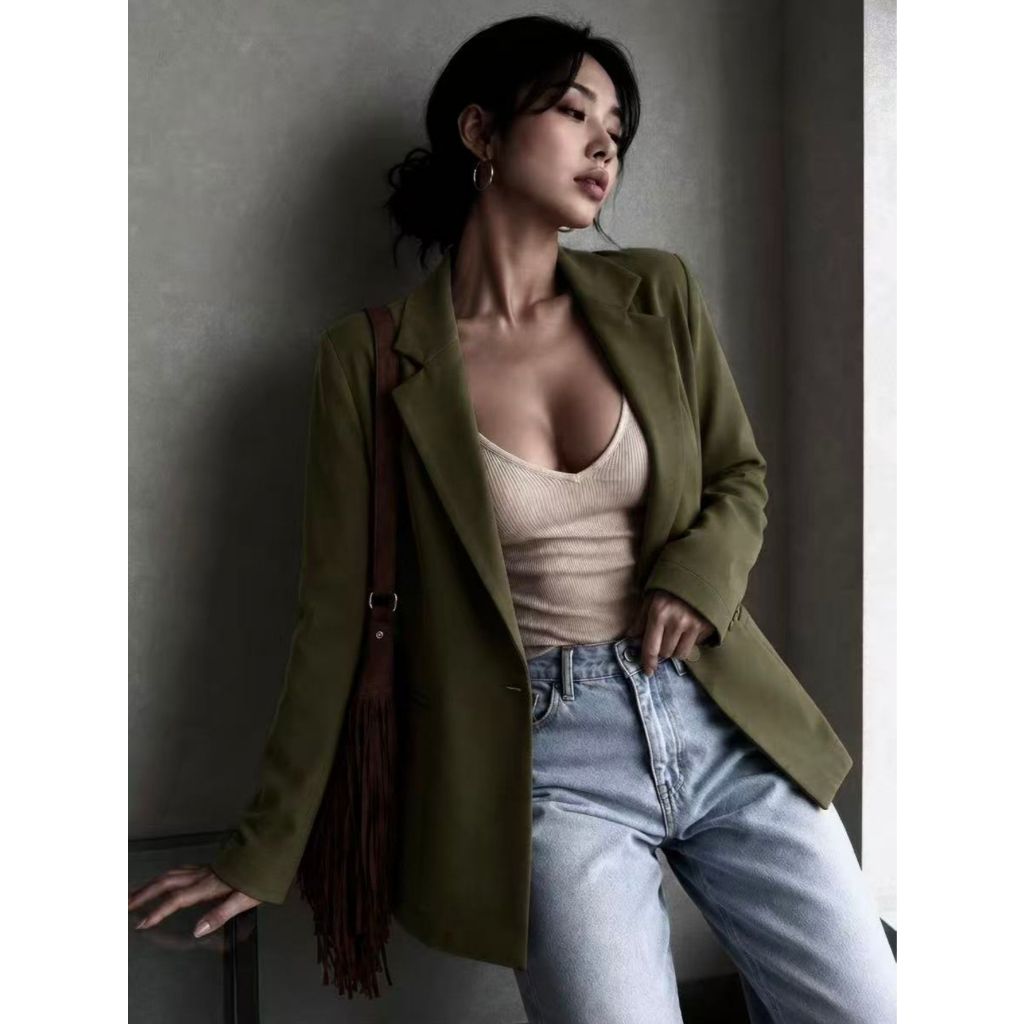 REF: MK0254 – Blazer Feminino Acinturado, Paletó Elegante, Social, Gola Lapela