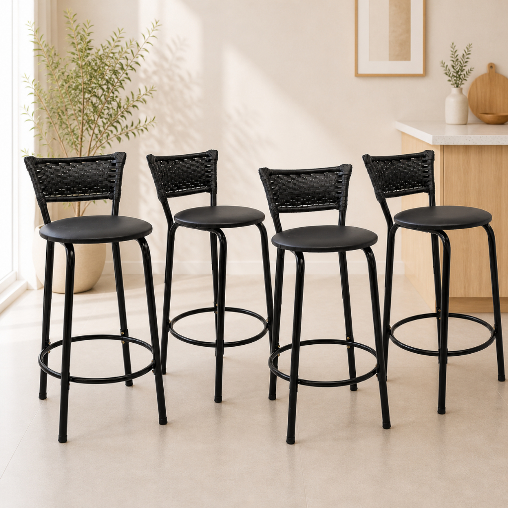 Kit 4 Banqueta Alta Junco Estilo Industrial Banco Casa Balcão Cozinha Mesa Promoção