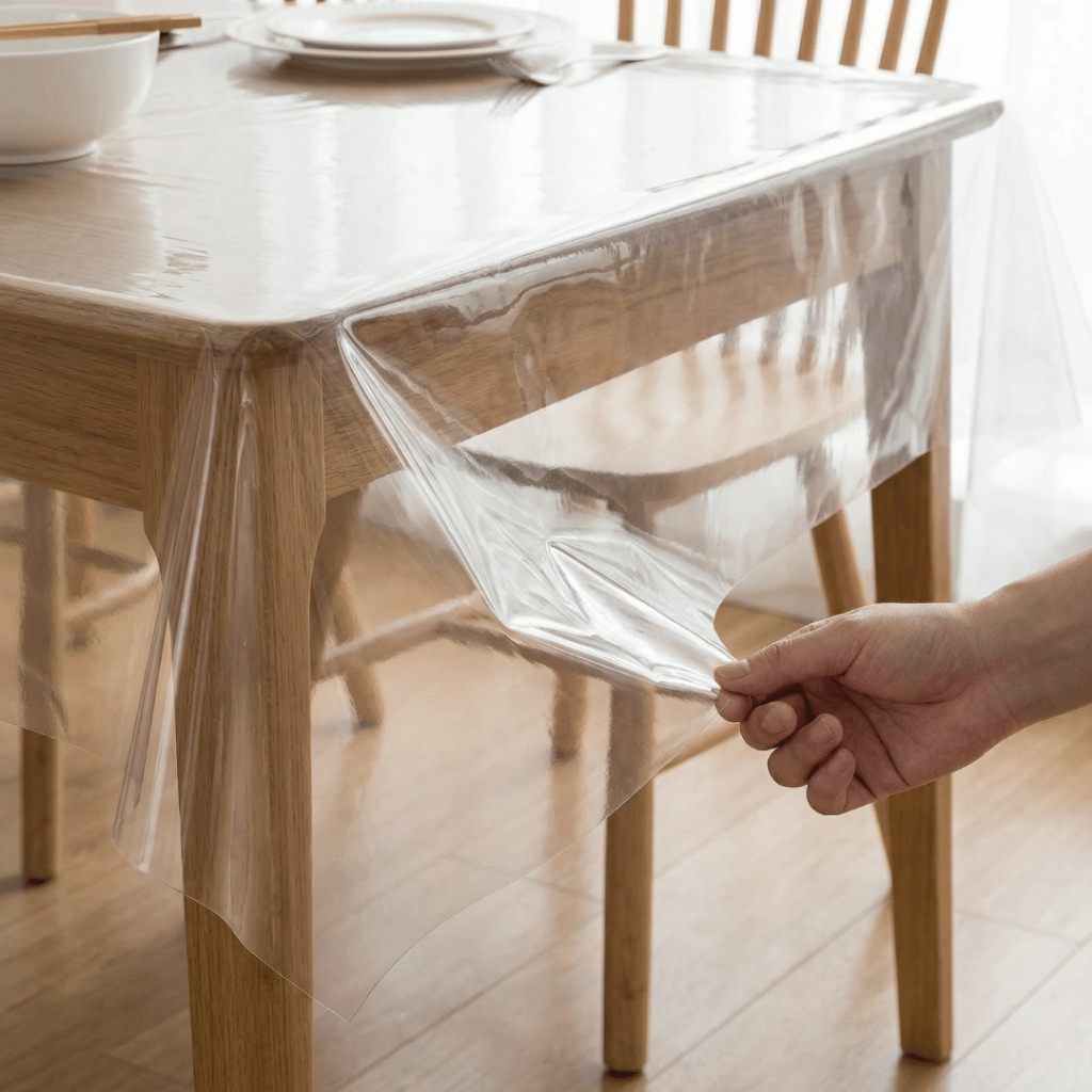 Toalha de Mesa de Plástico Térmica Para 4 6 8 e 10 Lugares Impermeável Quadrada Decoração Cozinha