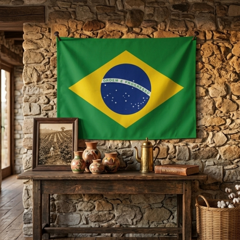 Bandeira Do Brasil Grande Dupla Face Com e Sem Haste Copa Do Mundo Leve Seleção Brasileira
