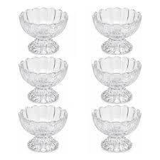 Conjunto 06 Pote Bowl Tigela De Sobremesa De Vidro Doces Petiscos 270ml