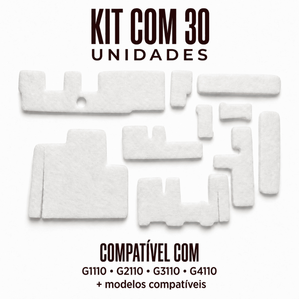 Kit 30 Almofada Absorvente Feltro Canon G1110 G2110 G3110 G3111 G4110 QY5-0593 Alta Absorção