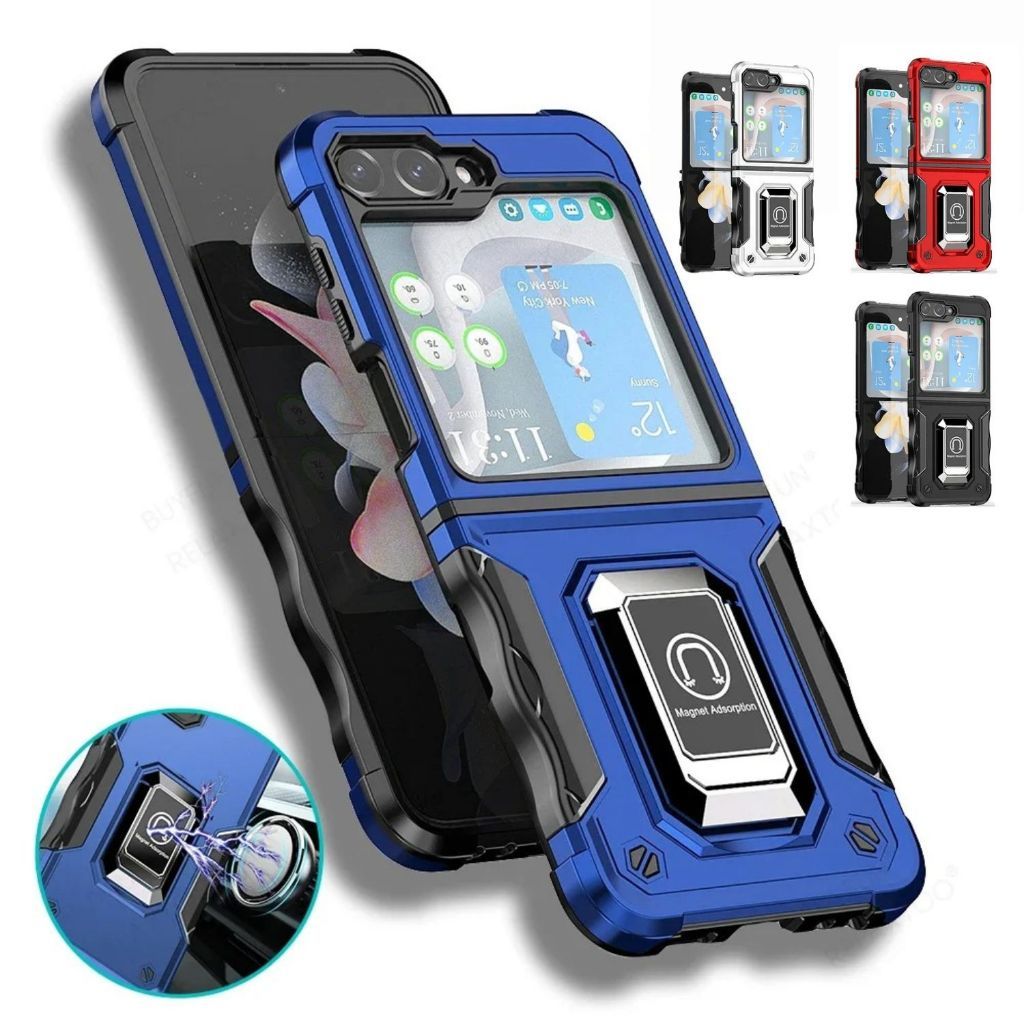 Capinha Capa Para Z Flip 6 / Z Flip 7 FE Armadura Suporte Anel Magné Case Amour Peli Came Prot Peli Came