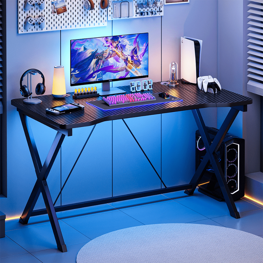 Mesa Gamer 120cm Para Pc Jogos Preta,Escrivaninha Mesa Office Estudo Estilo Industrial,Para Home Office Escritório/Estud