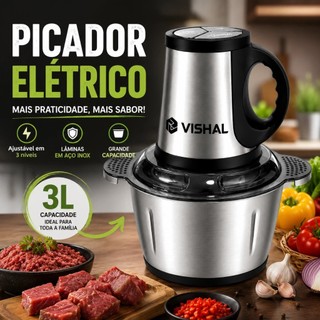 3 Litros Picador Triturador 110V e 220V De Alimentos Carne Mixer Elétrica Processador Cozinha