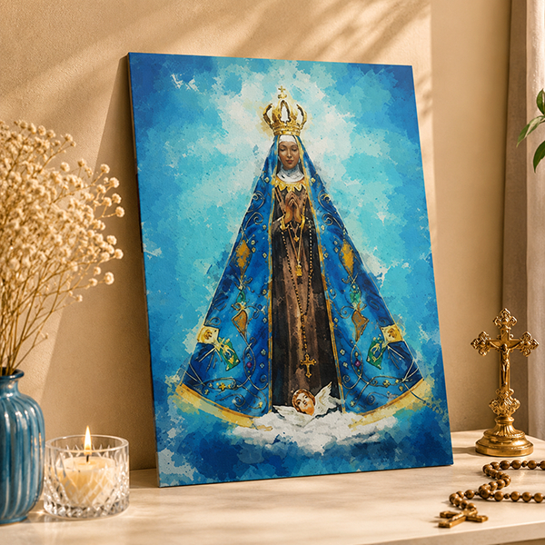Quadro Decorativo Religioso Nossa Senhora Aparecida Fé - A4/A3/A2 - Decoração - Presente
